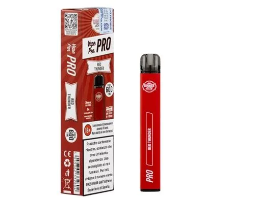 Box der Dinner Lady Vape Pen Einweg-E-Zigarette mit Roter-Donnergeschmack
