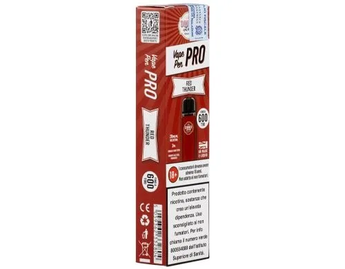 Verpackung der Dinner Lady Vape Pen Einweg-E-Zigarette mit Red-Thunder-Geschmack